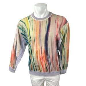 Saylient Men's Multicolor Long Sleeve Colorblock Crew Neck Sweater Top Size L